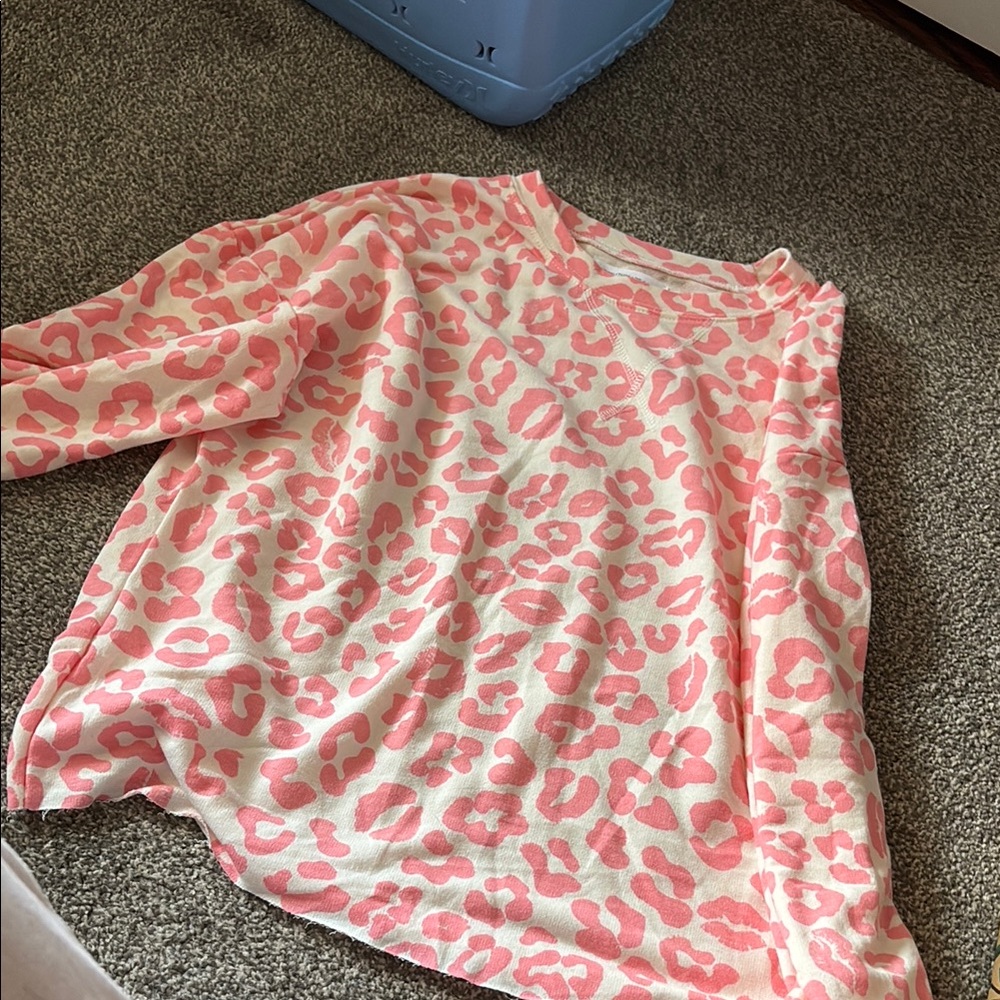 Pink Leopard Print Sweater